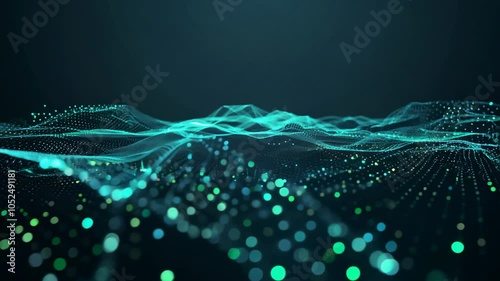 Holographic dot field representing interactive AR data mapping