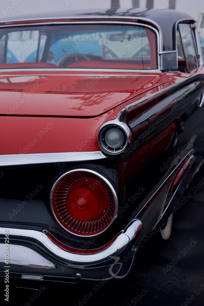 Fototapeta premium rearview of a classic 1950s car