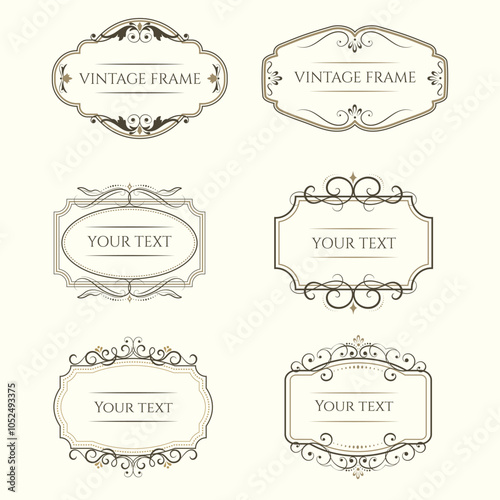 Set of decorative vintage frames.