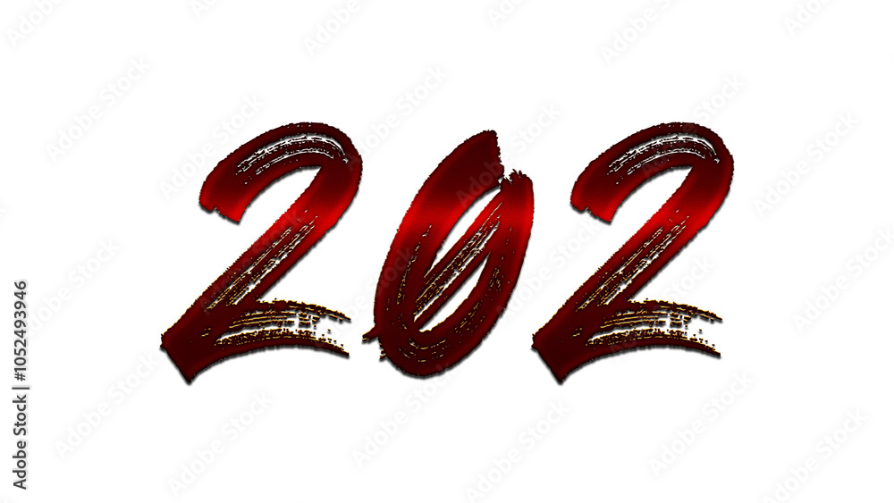 3D blood red number design of 202 on white background. 3D blood red number design of 202 on white background.