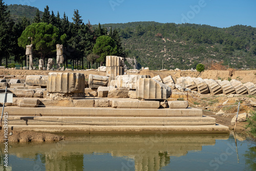 Scenic views of Claros (Klaros, Clarus), which was an ancient Greek sanctuary on the coast of Ionia. photo