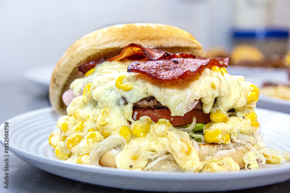 homemade cheeseburgers with cheese and sweet corn homemade cheeseburgers with cheese and sweet corn