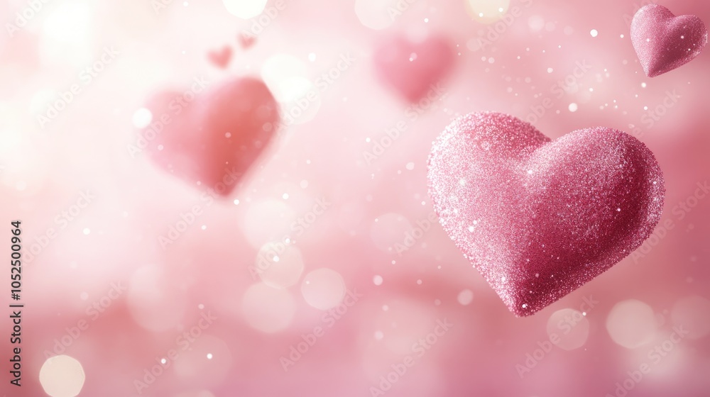 A dreamy display of sparkling pink hearts for romantic celebrations and special occasions A dreamy display of sparkling pink hearts for romantic celebrations and special occasions