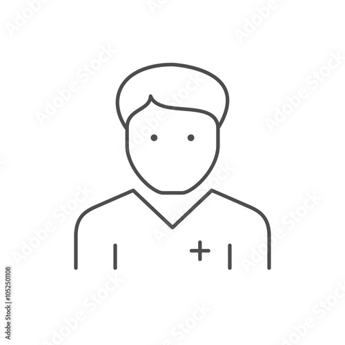 Male doctor line outline icon