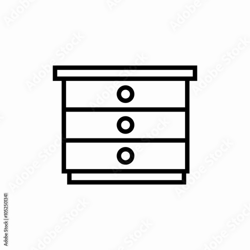 wood drawer icon sign vector
