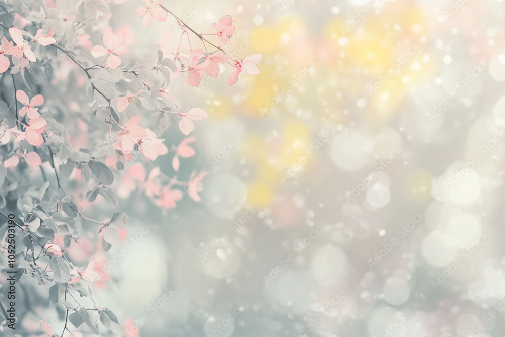 Obraz premium Muted pastel bokeh blend with blush pink and yellow hues