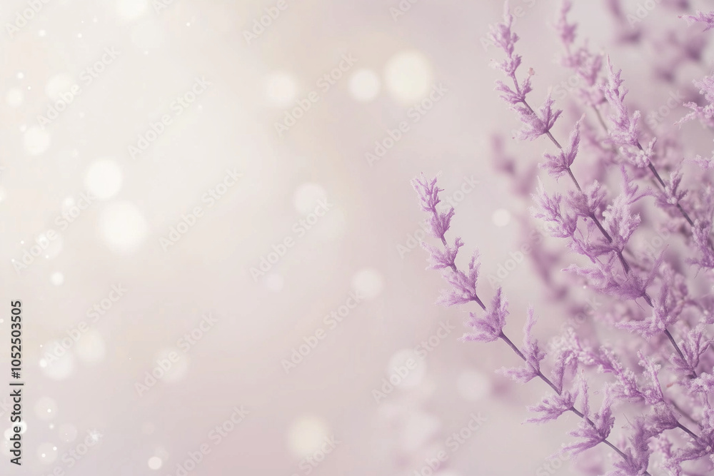 Fototapeta premium Soft focus lavender floral background with bokeh effect