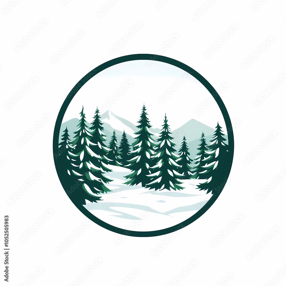 Fototapeta premium christmas tree in the snow