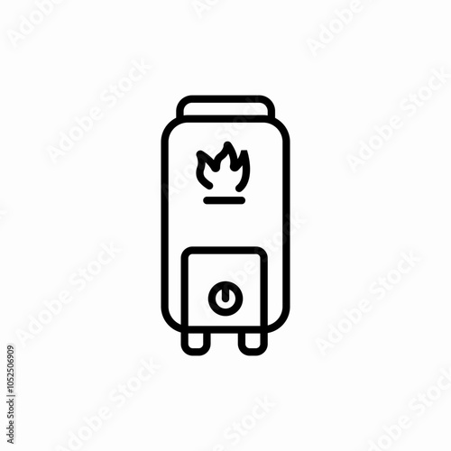 gas water heater icon sign vector