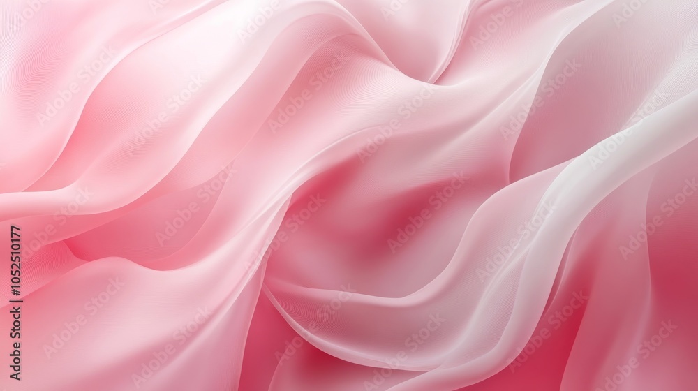 Obraz premium Delicate layers of softness a visual symphony of pink and white silk fabrics flowing together