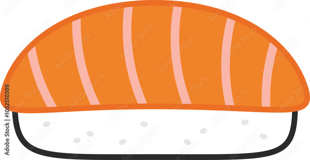 Delicious Salmon Nigiri sushi icon. Delicious Salmon Nigiri sushi icon.