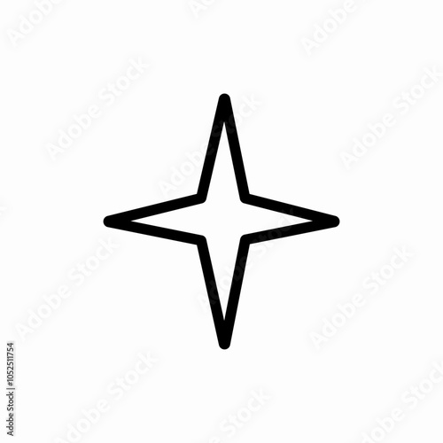 four pointed star icon sign vector