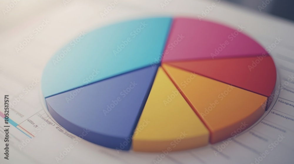 Fototapeta premium Colorful Pie Chart on Business Presentation Table