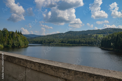 Fototapeta Naklejka Na Ścianę i Meble -  dam on the Vistula River in the town of Wisła Czarne