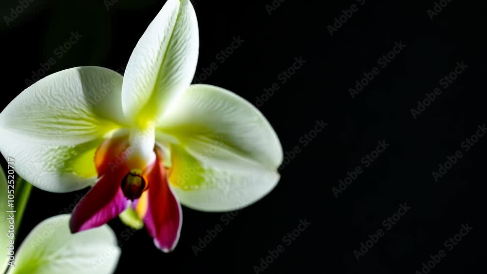 Orchid blooming from bud to exotic blossom Orchid blooming from bud to exotic blossom