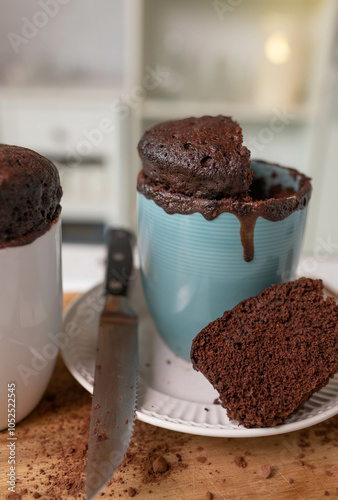 Homemade microwave chooclate mug cake photo