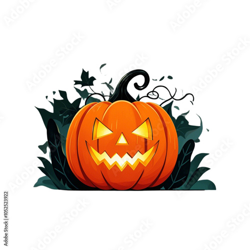 halloween pumpkin on white