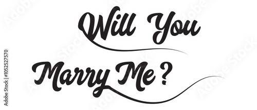 Will you marry me hand drawn lettering and text icon. Will you marry me icon vector illustration.