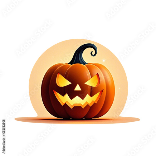 halloween pumpkin on white