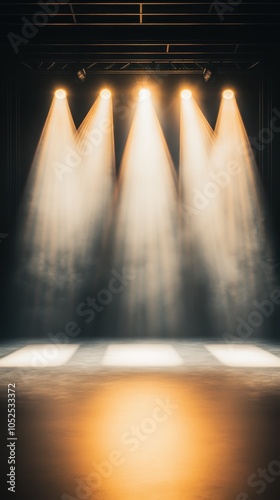 Empty Stage with Spotlights 