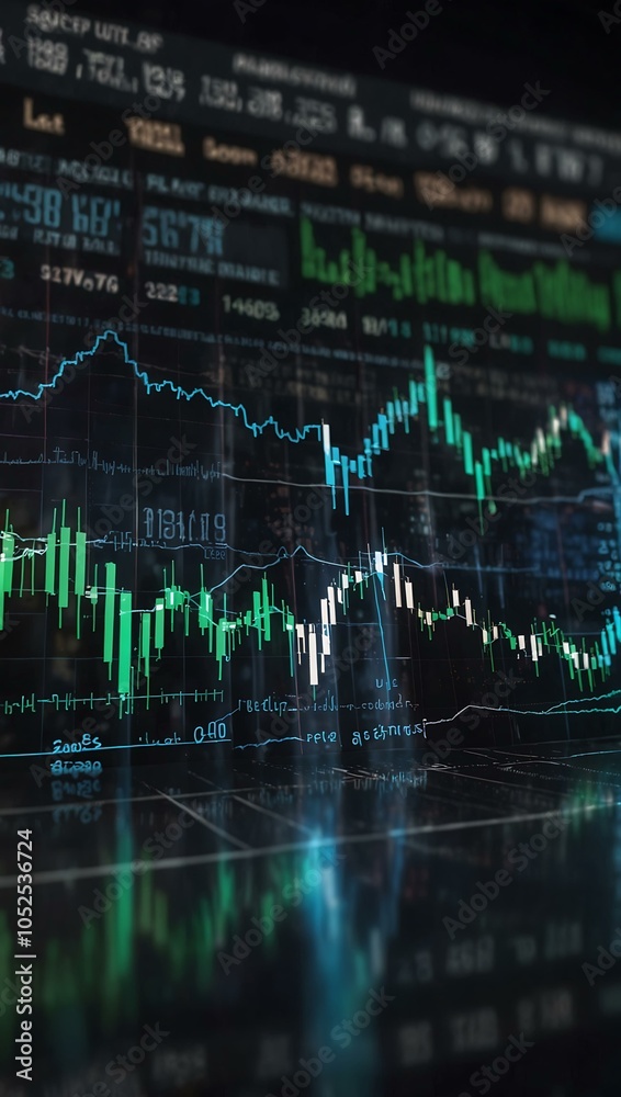 Stock market concept on a tech background Stock market concept on a tech background