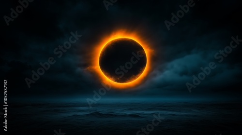 Solar eclipse in the sky.