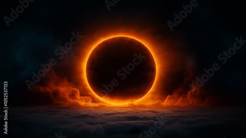 Solar eclipse in the sky.