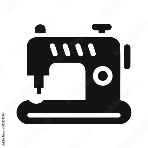 Black silhouette stitching machine vector icon design