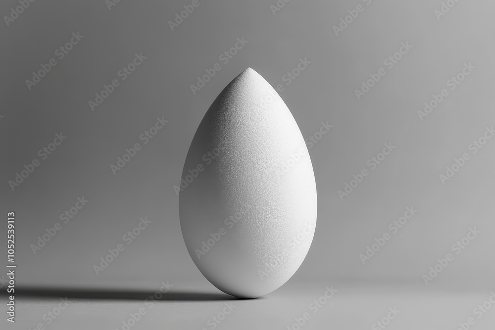 Fototapeta premium A minimalist design of a white egg-shaped object displayed on a gray background