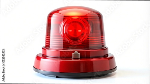 A Red siren light isolated on a white background
