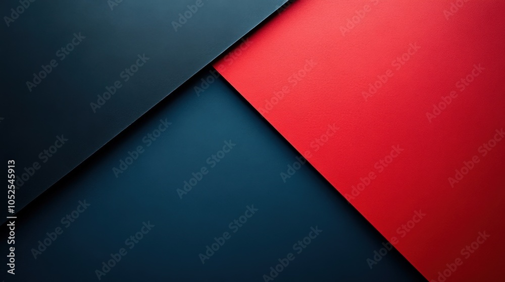 Geometric Color Split: Deep Blue and Vibrant Red Tones Geometric Color Split: Deep Blue and Vibrant Red Tones