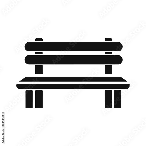 Black silhouette relax bench furniture seat vector icon design