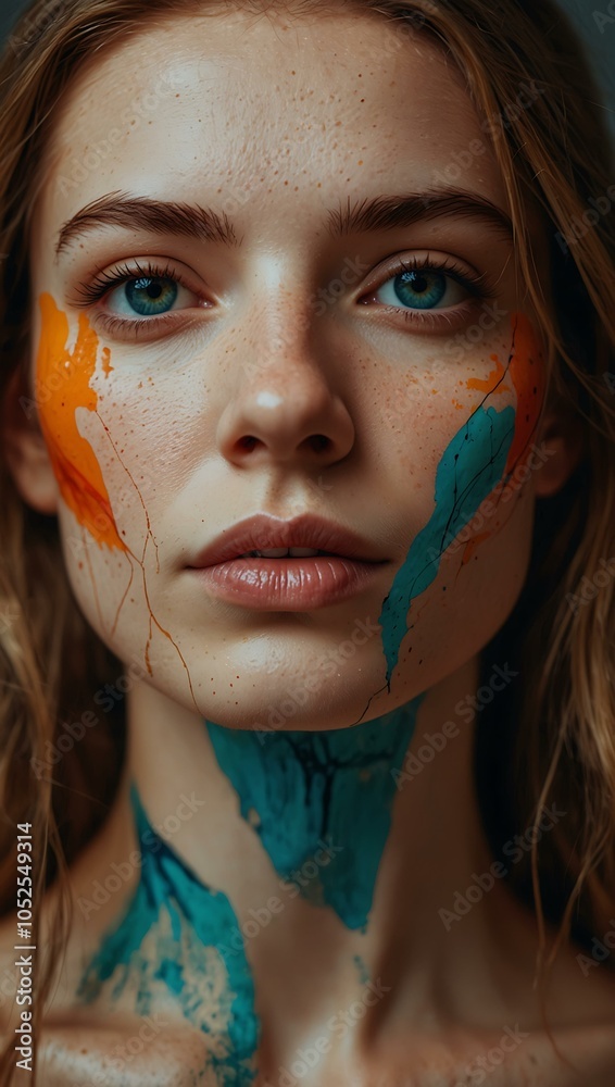 Abstract portrait of a woman in vibrant line art. Abstract portrait of a woman in vibrant line art.