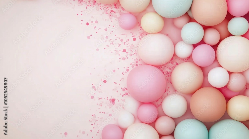 Colorful balloons in pink and blue against a sparkling background for a festive celebration Colorful balloons in pink and blue against a sparkling background for a festive celebration