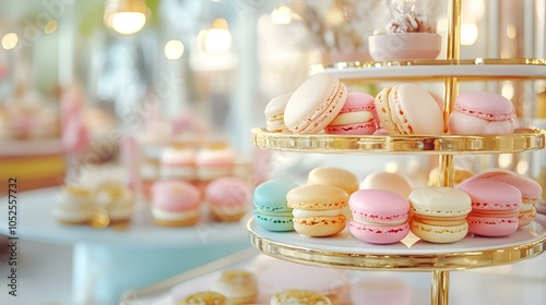 Wallpaper Mural Elegant Display of Macarons in Glass Case Torontodigital.ca