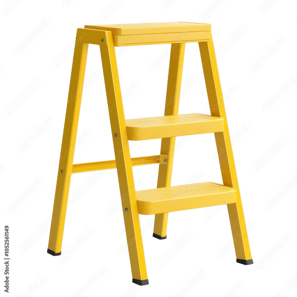 Yellow step ladder, essential tool for various tasks, white isolate background transparent background. Yellow step ladder, essential tool for various tasks, white isolate background transparent background.