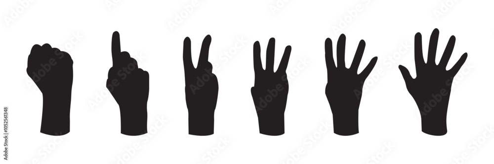 Set of hand silhouette icon. hand reaching silhouette, raised hands, unity, crowd, celebration. Hand gestures silhouettes collection. Set of different hand gestures. Set of hand silhouette icon. hand reaching silhouette, raised hands, unity, crowd, celebration. Hand gestures silhouettes collection. Set of different hand gestures.