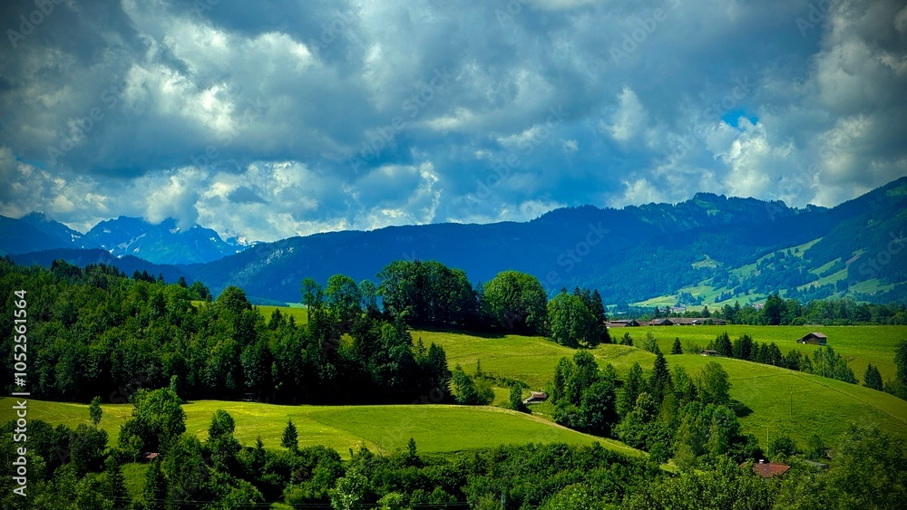 Fototapeta premium landscape with mountains and clouds