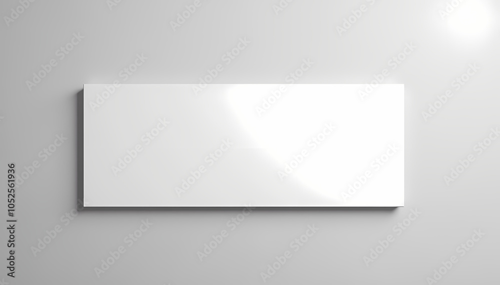Minimalist white billboard mockup on a grey wall, ideal for advertising or design concepts Minimalist white billboard mockup on a grey wall, ideal for advertising or design concepts