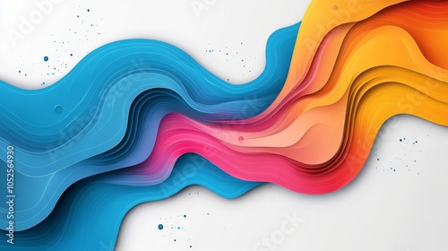 Abstract vector art with overlapping shapes, white background