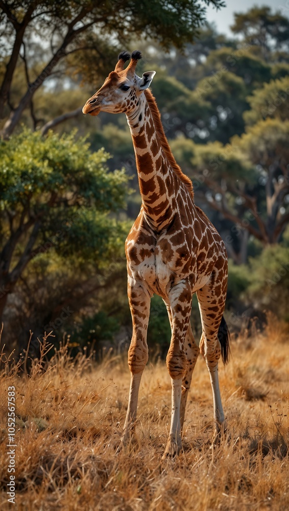 Obraz premium Giraffe in its natural habitat.