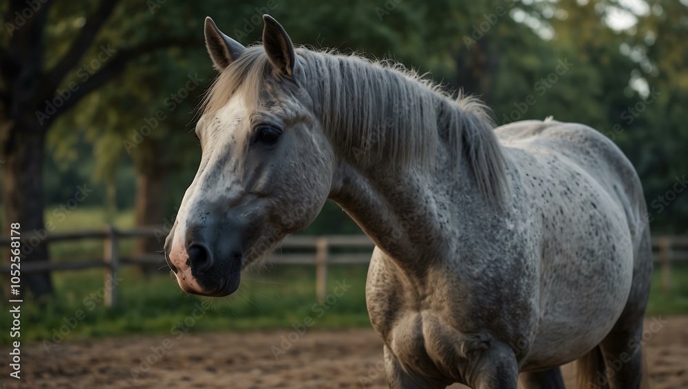 Fototapeta premium Gray Orlov trotter mare.