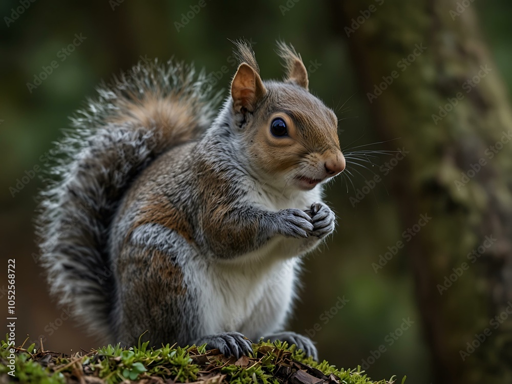 Obraz premium Grey squirrel in the UK.
