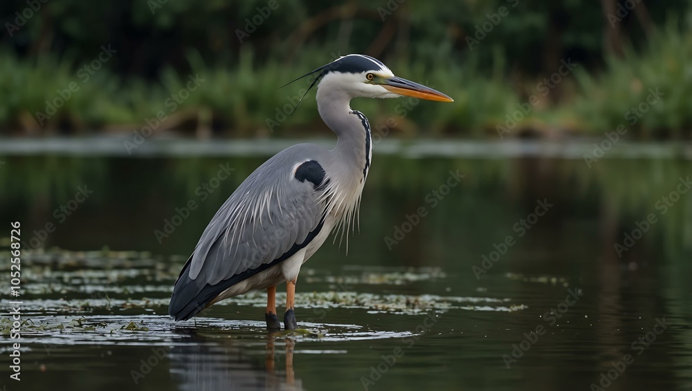 Fototapeta premium Grey heron (Ardea cinerea).