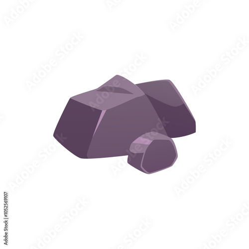 Vector elements include gray cobblestones and rocky surfaces isolated on a white background