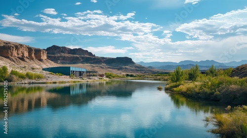 Serene Canyon Lake Reflection 