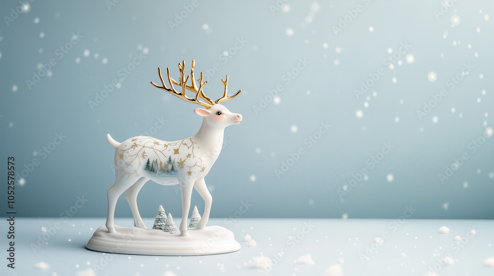 Deer standing on a ceramic stand. Abstract pickture of a deer standing to take part in chrystmass celebration. New year deer. Leadership and trust consept. Deer standing on a ceramic stand. Abstract pickture of a deer standing to take part in chrystmass celebration. New year deer. Leadership and trust consept.