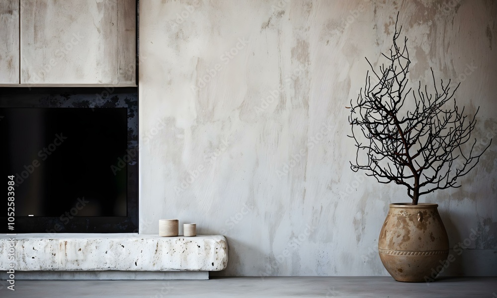 Minimal style living room with a vase.. Minimal style living room with a vase..