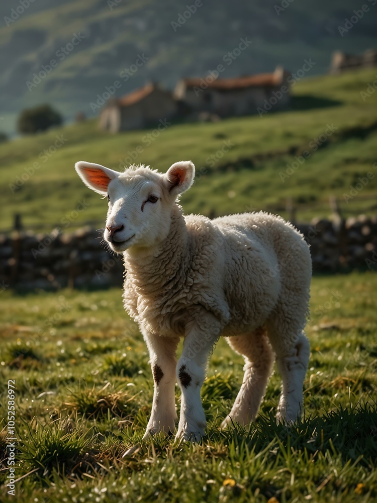 Lamb in a picturesque setting. Lamb in a picturesque setting.