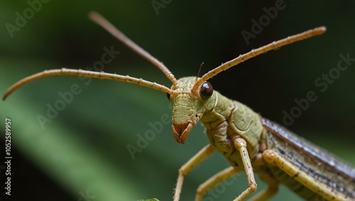 Male jungle nymph stick insect close-up. photo